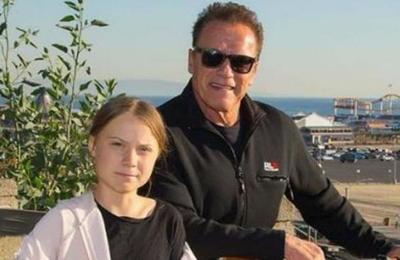 Arnold Schwarzenegger se reunió con Greta Thunberg y mostró su admiración por la joven activista - SNT