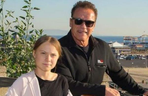 Arnold Schwarzenegger se reunió con Greta Thunberg y mostró su admiración por la joven activista - SNT