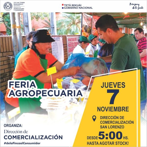 Feria agropecuaria para este jueves | San Lorenzo Py