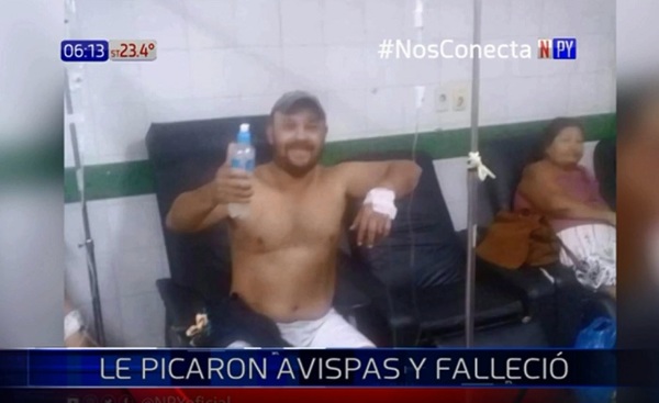 Picado por avispas, fue atendido, se sacó una foto y murió