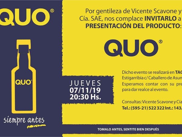 Presentan QUO, la bebida que reduce la tasa de alcohol en la sangre