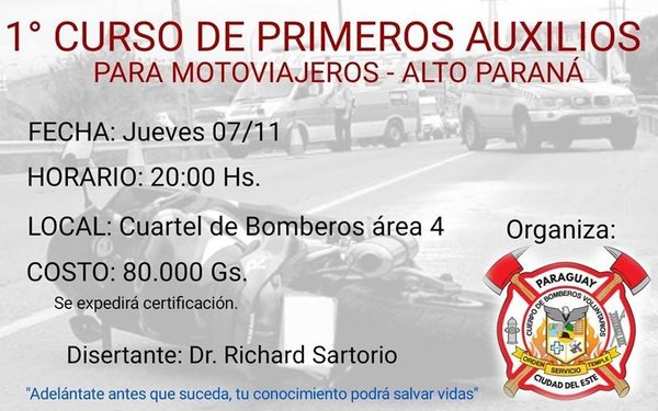 1º  Curso de Primeros Auxilios para motoviajeros