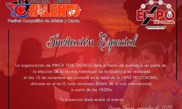 Invitan al “Festival Competitivo de Música y Danza” en Minga Guazú