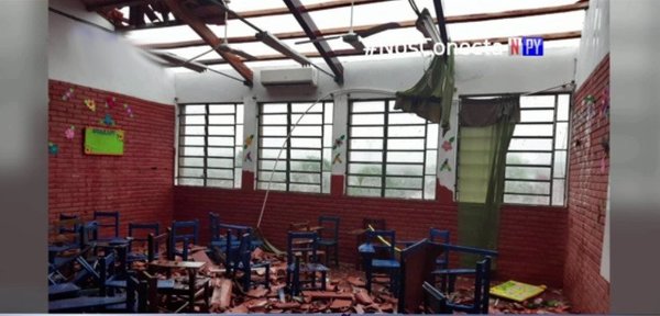 Así la furia del viento azotó una escuela en Ñemby | Noticias Paraguay