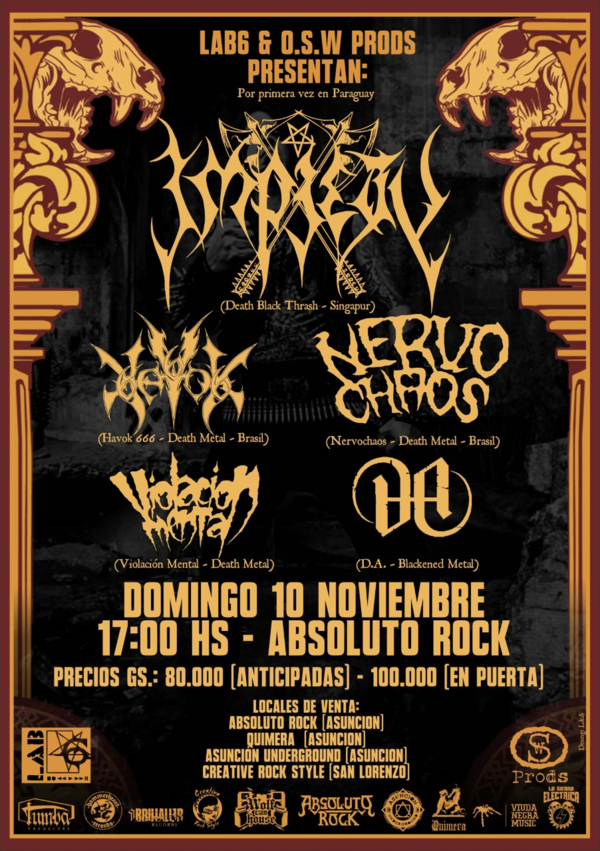 Banda asiática Impiety por primera vez en Paraguay - .::RADIO NACIONAL::.