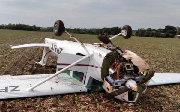 Avioneta “escuela” capotó en Zanja Pytã, Amambay - ADN Paraguayo