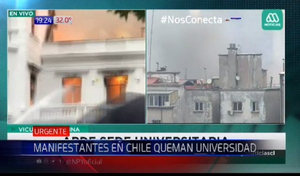 Manifestantes queman histórica universidad de Chile | Noticias Paraguay
