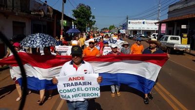 Marcha multitudinaria contra mal servicio de la ANDE en San José - Nacionales - ABC Color