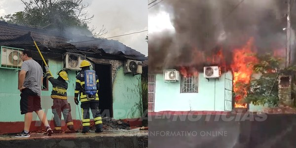 INCENDIO ESTRUCTURAL FUE RÁPIDAMENTE CONTROLADO POR BOMBEROS VOLUNTARIOS