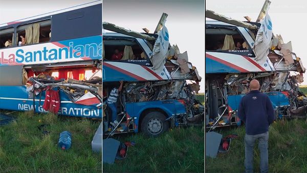 Choque frontal entre un bus paraguayo y un camión en Argentina