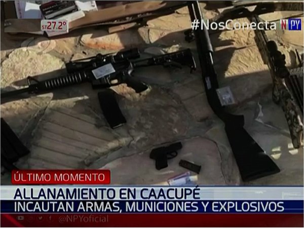 Hallan armas y municiones en grupo habitacional de Caacupé