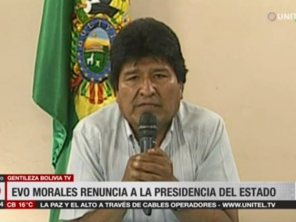 "Mi pecado es ser indígena", dijo Evo al renunciar por presión de las Fuerzas Armadas