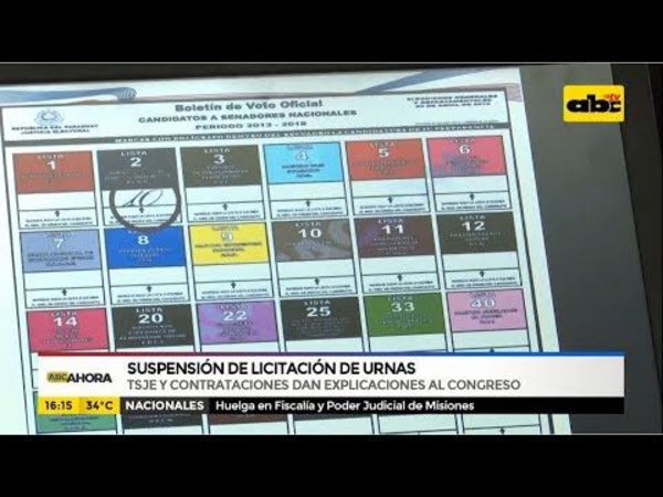 Suspensión de licitación de urnas - ABC Noticias - ABC Color