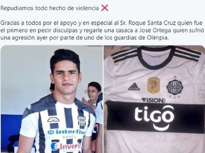 Santaní repudia agresión del guardia de Olimpia a pasapelotas