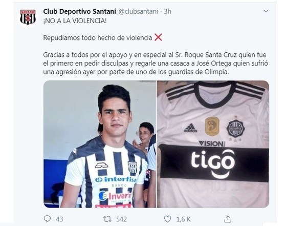 Agresión a pasapelotas causó indignación. Roque Santa Cruz le regaló una remera de Olimpia - ADN Paraguayo