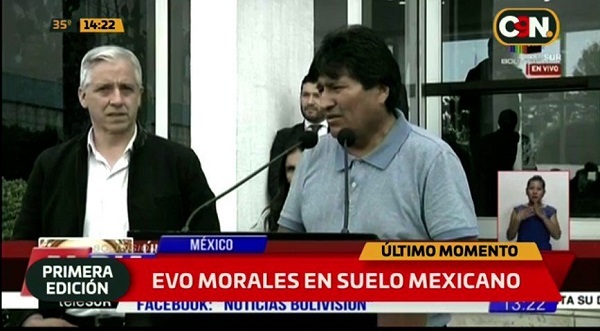 Presidente mexicano le salvó la vida, dice Evo Morales a su llegada