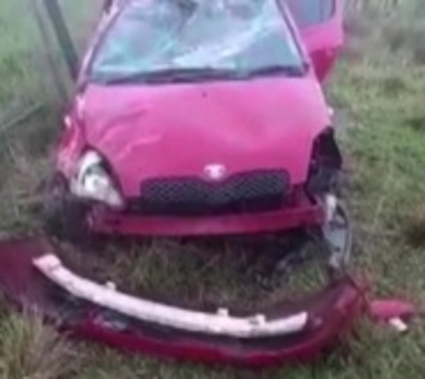 Ruta mojada y alta velocidad provocan accidente - Paraguay.com