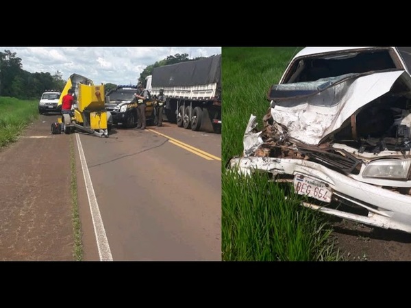 APARATOSO ACCIDENTE SOBRE RUTA 1 INVOLUCRA A MÓVIL DE LA PATRULLA CAMINERA