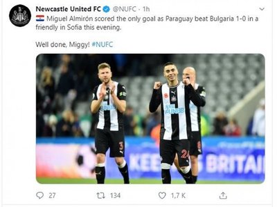 El Newcastle felicita a Miguel Almirón