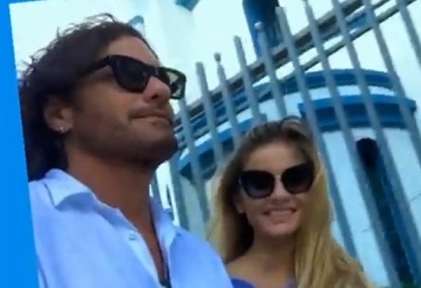 Mario Cimarro y su novia fueron hasta la Basílica de Caacupé