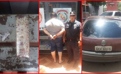 Brasileño detenido con droga y vehículo robado en su poder