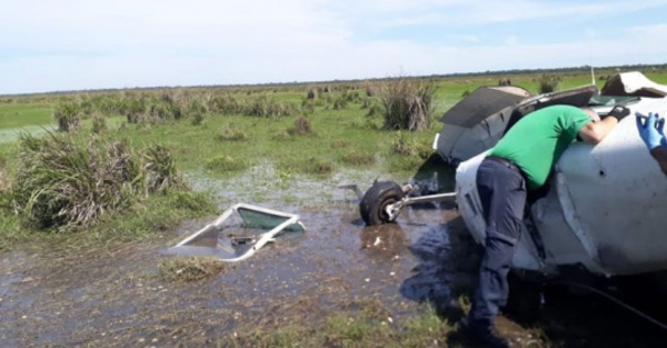 Avioneta se estrelló en Yuty, el piloto omano