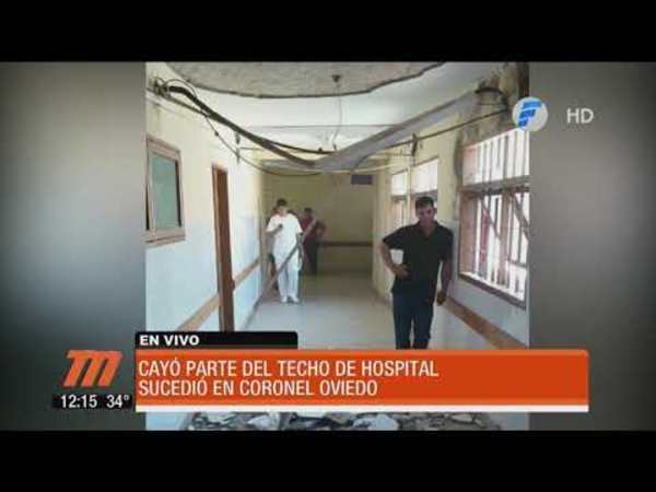 Cayó parte del techo del hospital de Coronel Oviedo