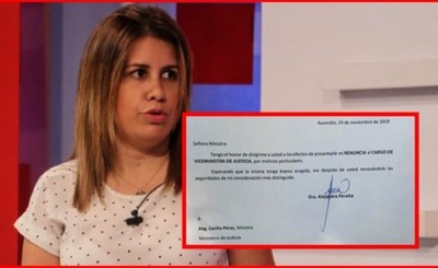 Vice Ministra de Justicia presentó renuncia
