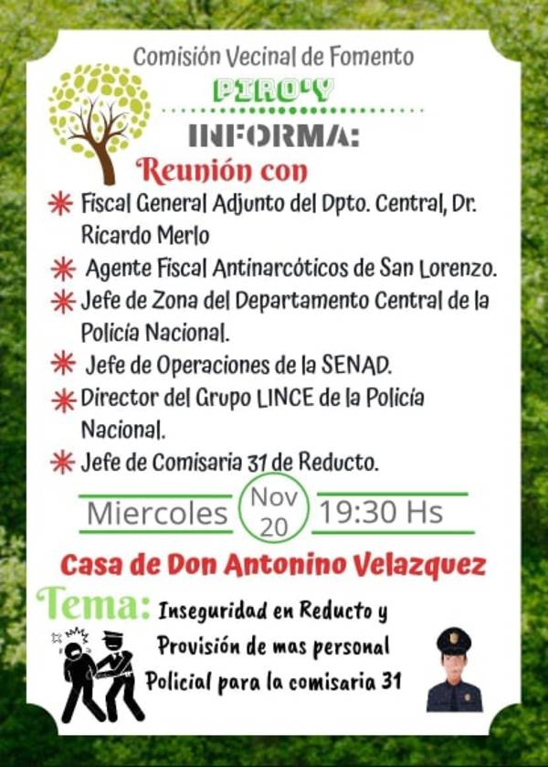 Reducto: Preocupa inseguridad y tendrán reunión con altas autoridades de seguridad | San Lorenzo Py