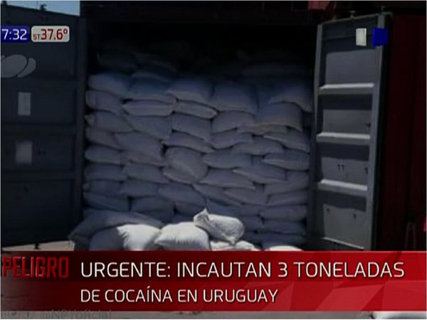 Incautan en Uruguay 3 toneladas de cocaína en contenedor paraguayo