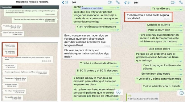 HOY / Revelan cómo la Fiscalía brasileña "trucó" chats entre la abogada de Messer y su cliente