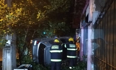HOY / Pasó lomada a gran velocidad, derribó un basurero y arrancó un árbol