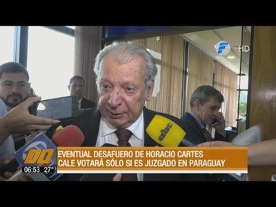 Desafuero de Cartes: Calé votará solo si es juzgado en Paraguay