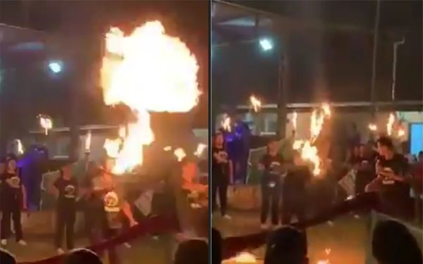 Truco de escupir fuego sale mal en colegio de Arroyos y Esteros
