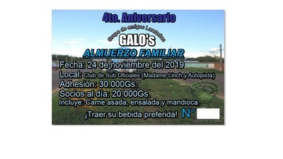 Galo´s festeja su 4to. aniversario