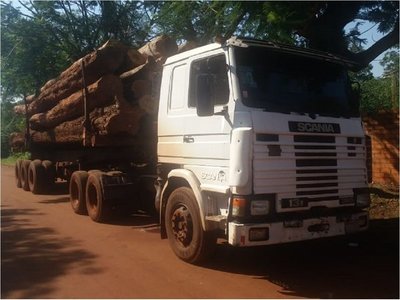 Incautan tres camiones con rollos de madera en Alto Paraná