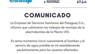 ¡Por fin! ESSAP repuso el servicio y pidió disculpas