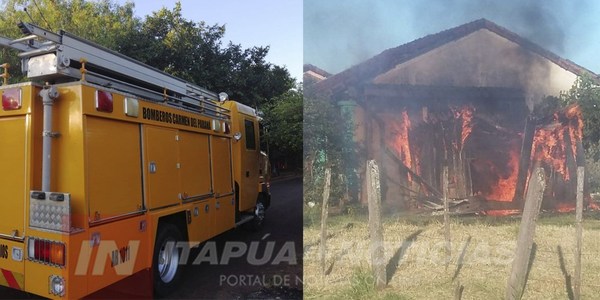 CARMEN DEL PNÁ: INCENDIO DE VIVIENDA EN EL COMPLEJO HABITACIONAL YACYRETÁ