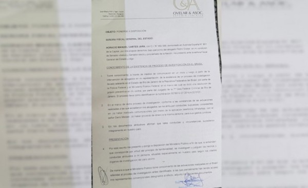 Cartes a disposición del Ministerio Público paraguayo