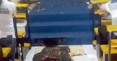 Doña descontrolada ¡destrozó una iglesia!