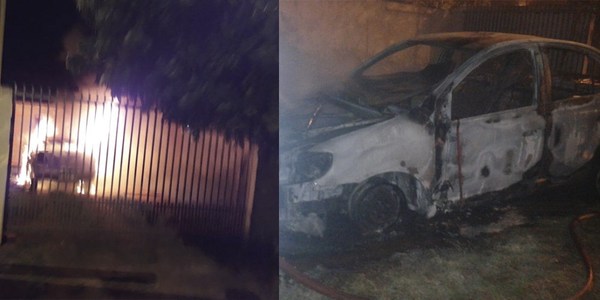 AUTOMÓVIL SE INCENDIA POR COMPLETO EN ENCARNACIÓN