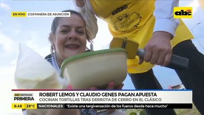 Robert Lemos y Claudio Genes pagan apuesta - ABC Noticias - ABC Color