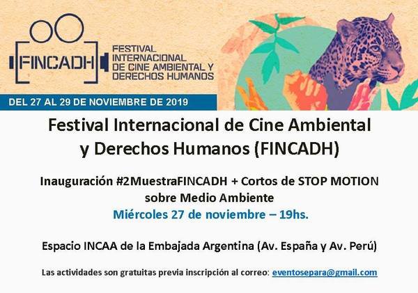 Se hará la inauguración del Festival Internacional de Cine Ambiental y DD.HH | .::Agencia IP::.