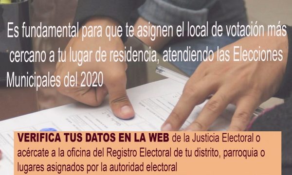 Instan a inscribirse y actualizar domicilio de cara a municipales del 2020