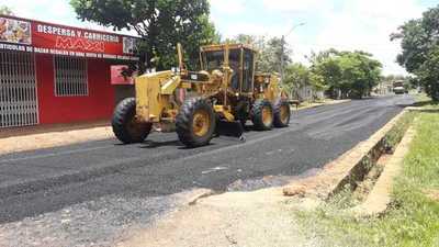 Avanza la obra del nuevo asfaltado en Mbocayaty del Guairá | .::Agencia IP::.