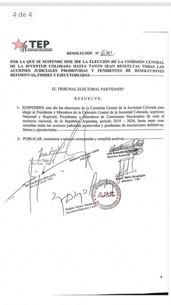Se suspende sine die elecciones juveniles de a ANR | San Lorenzo Py
