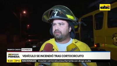 Vehículo se incendió tras cortocircuito - ABC Noticias - ABC Color
