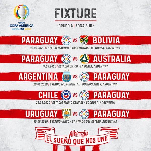Paraguay debutará ante Bolivia en la Copa América 2020 | .::Agencia IP::.