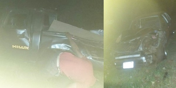 CUATRO HERIDOS TRAS VUELCO DE CAMIONETA SOBRE RUTA 8