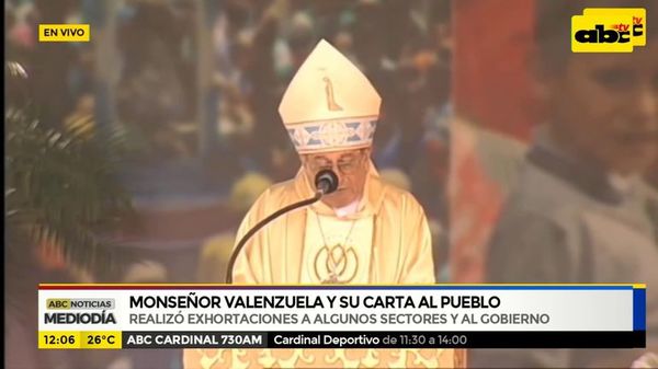 Monseñor Valenzuela y su carta al Pueblo - ABC Noticias - ABC Color